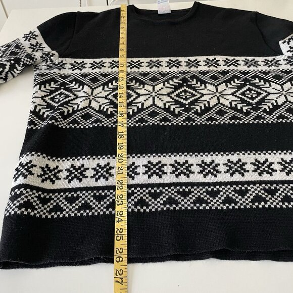 Vintage Retro Nordic Fair Isle Après-Ski Knit Wool Sweater Snowflake 70’s 80’s L - Picture 6 of 9